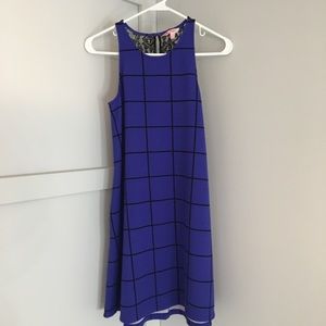 black and blue short dress